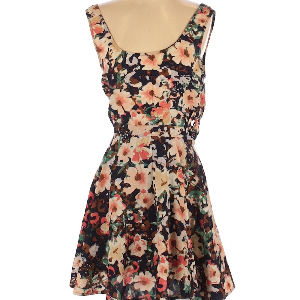 UO Lucca Couture Floral Dress with Lace Slits